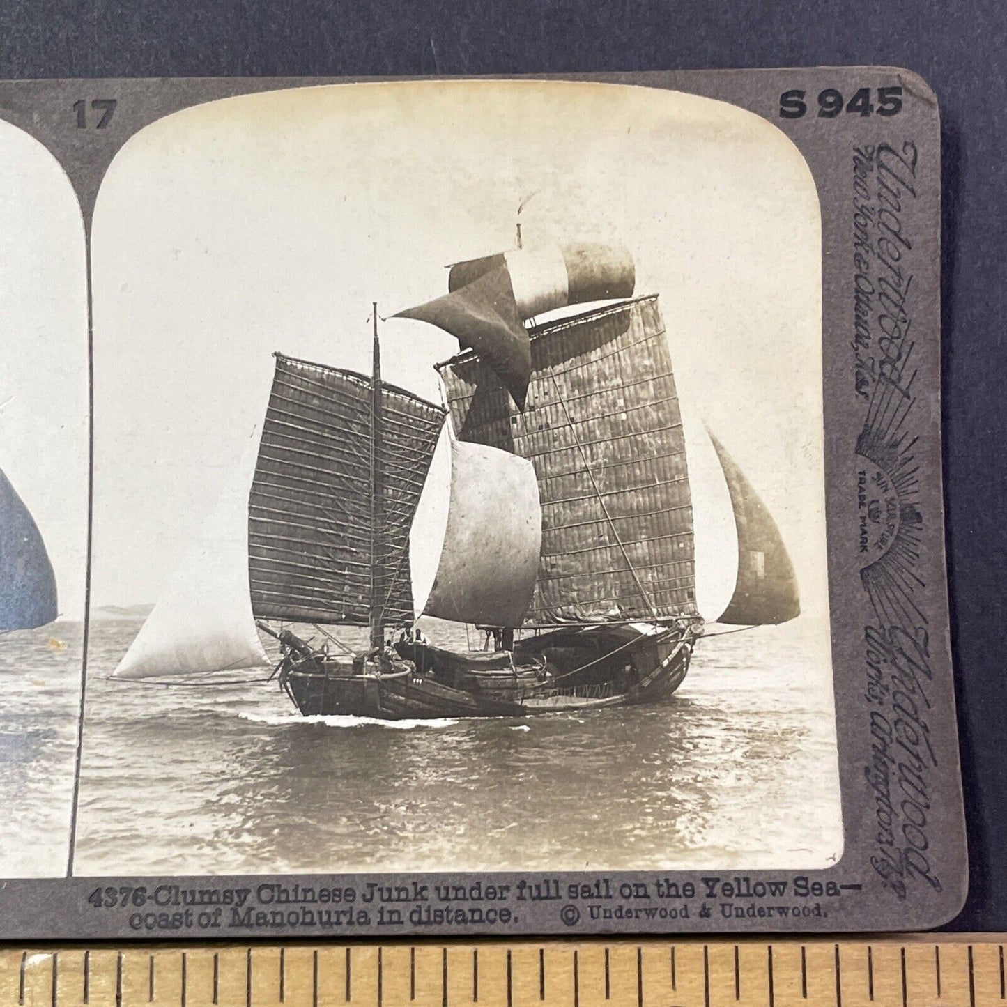 Chinese Junk Flotilla Fishing Ships Stereoview China Antique c1907 X2799