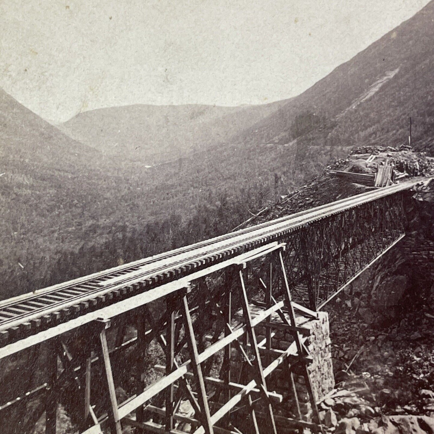 White Mountain Railroad Stereoview Edson Eastman Photo Card Antique 1875 X884