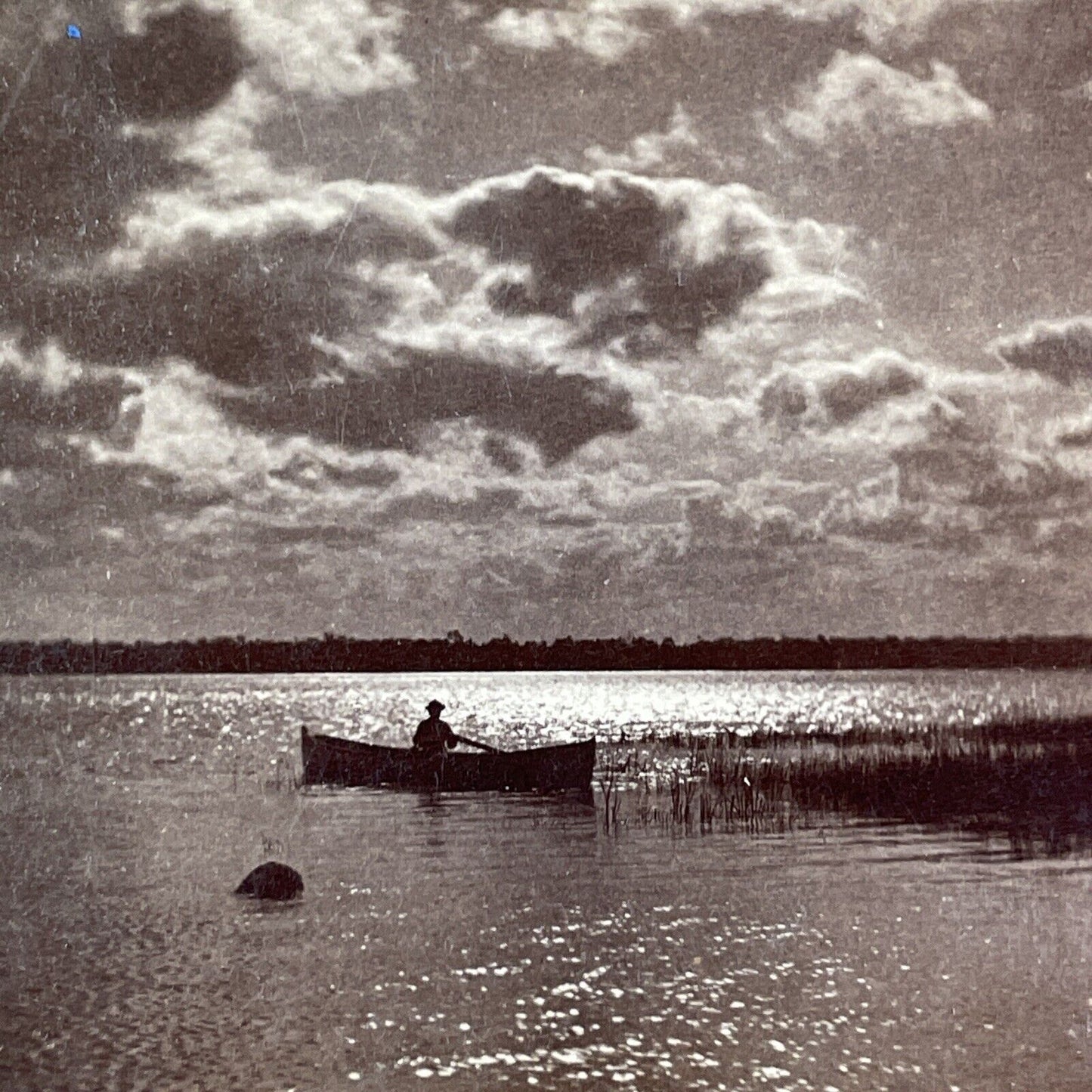 Niagara River Rowboat Rowing Stereoview George Curtis Antique c1870s Y2763