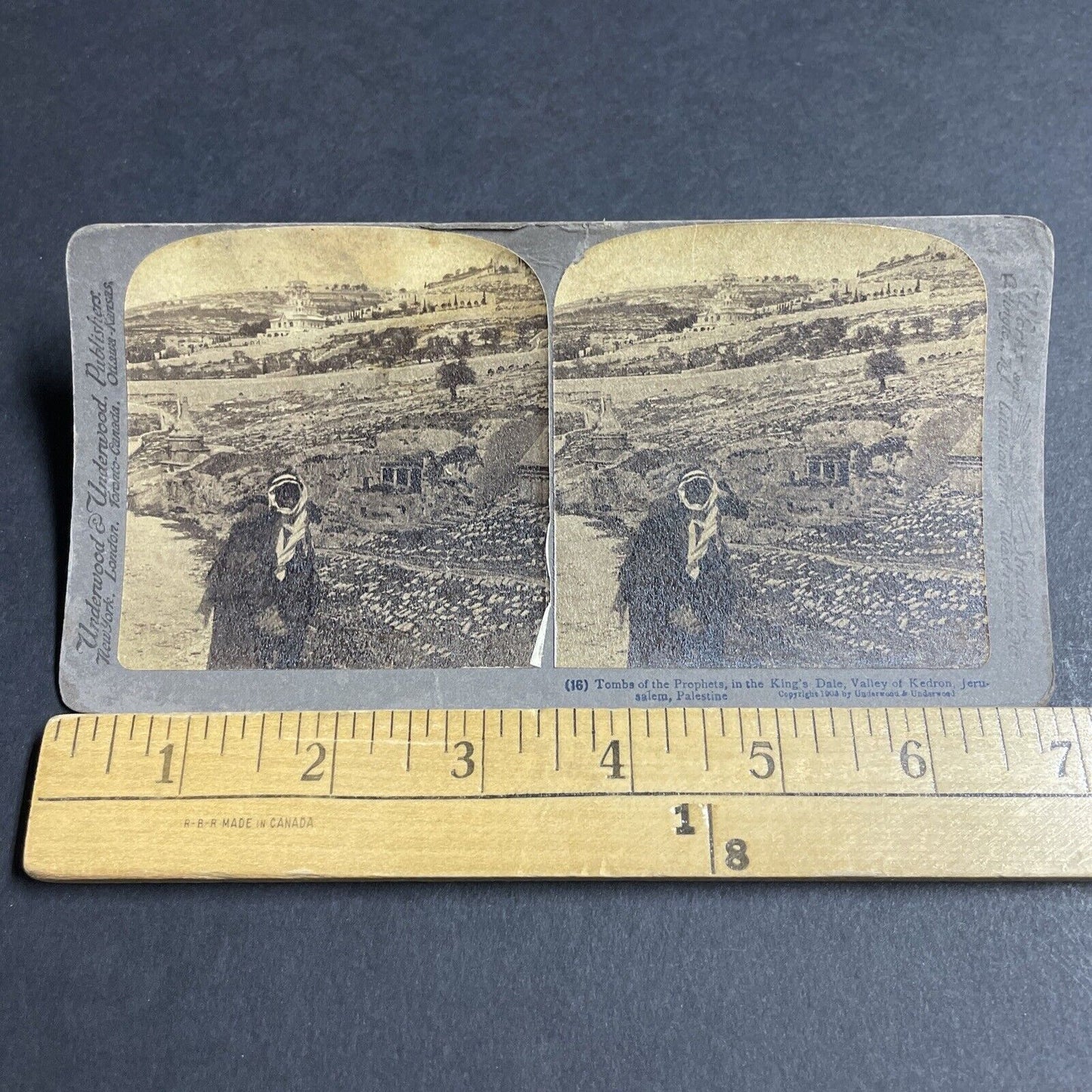 Antique 1903 Tomb Of The Prophets Jerusalem Israel Stereoview Photo Card P4185