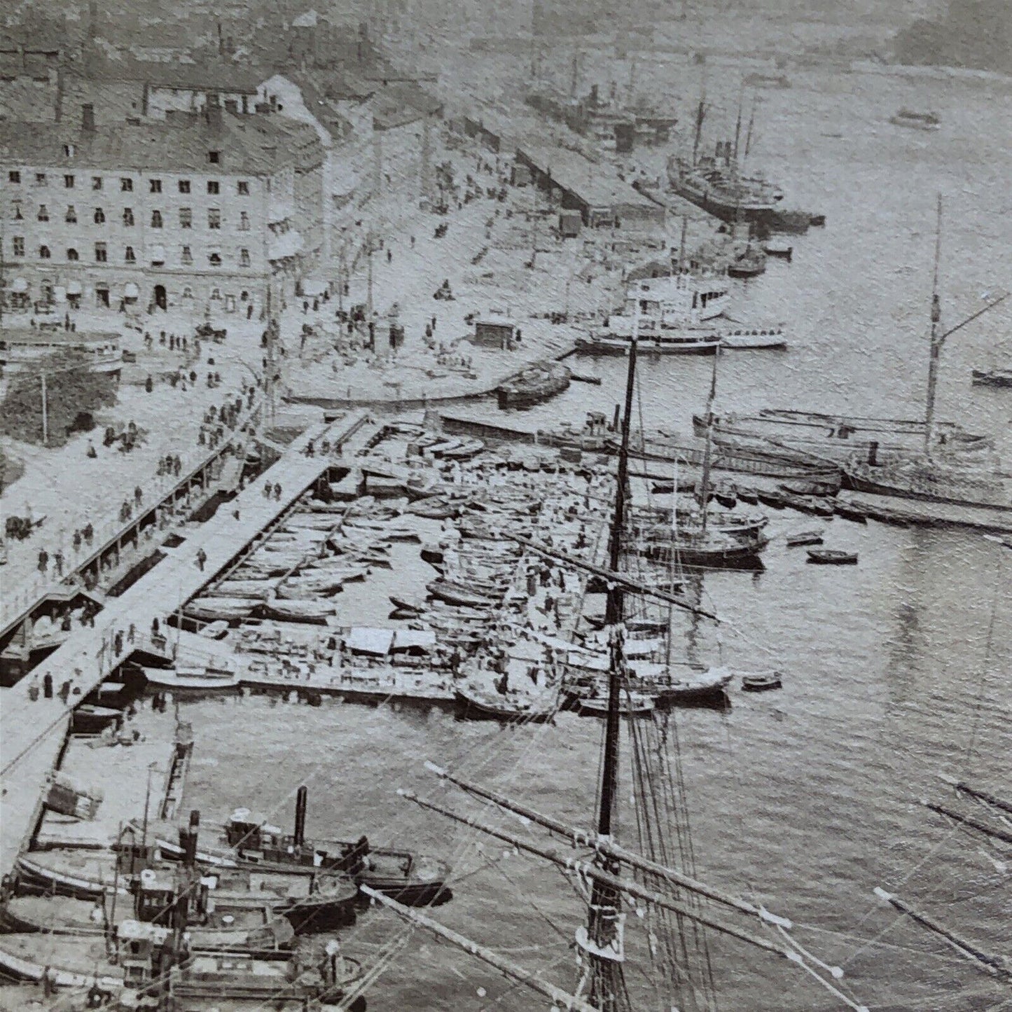 Antique 1896 Downtown Stockholm Sweden And Harbor Stereoview Photo Card P2000