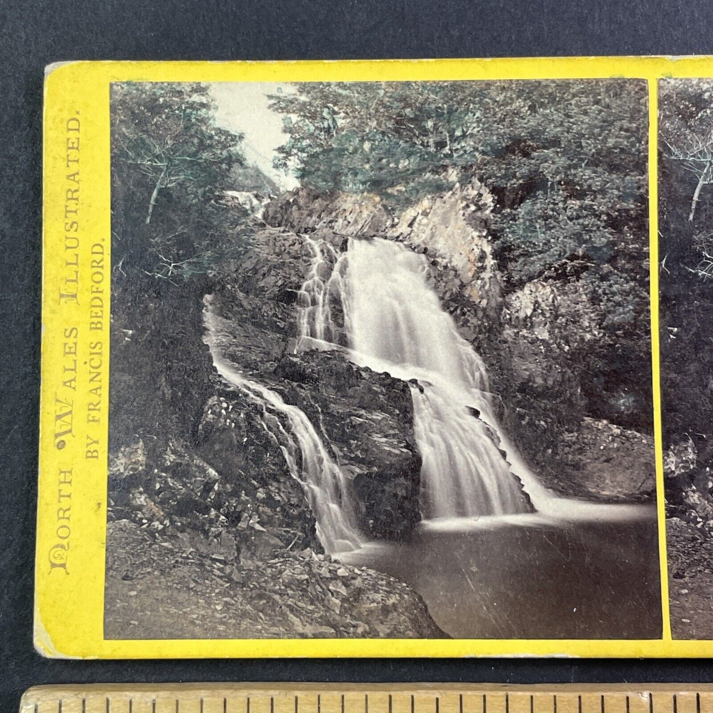 Scenic Waterfall North Wales UK Stereoview Francis Bedford Antique c1870 X3764