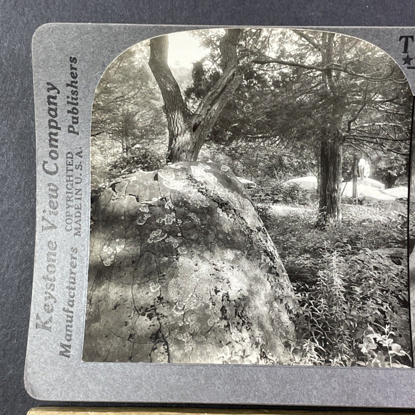 The Devil's Den Civil War Battleground Stereoview Gettysburg c1920s Y988