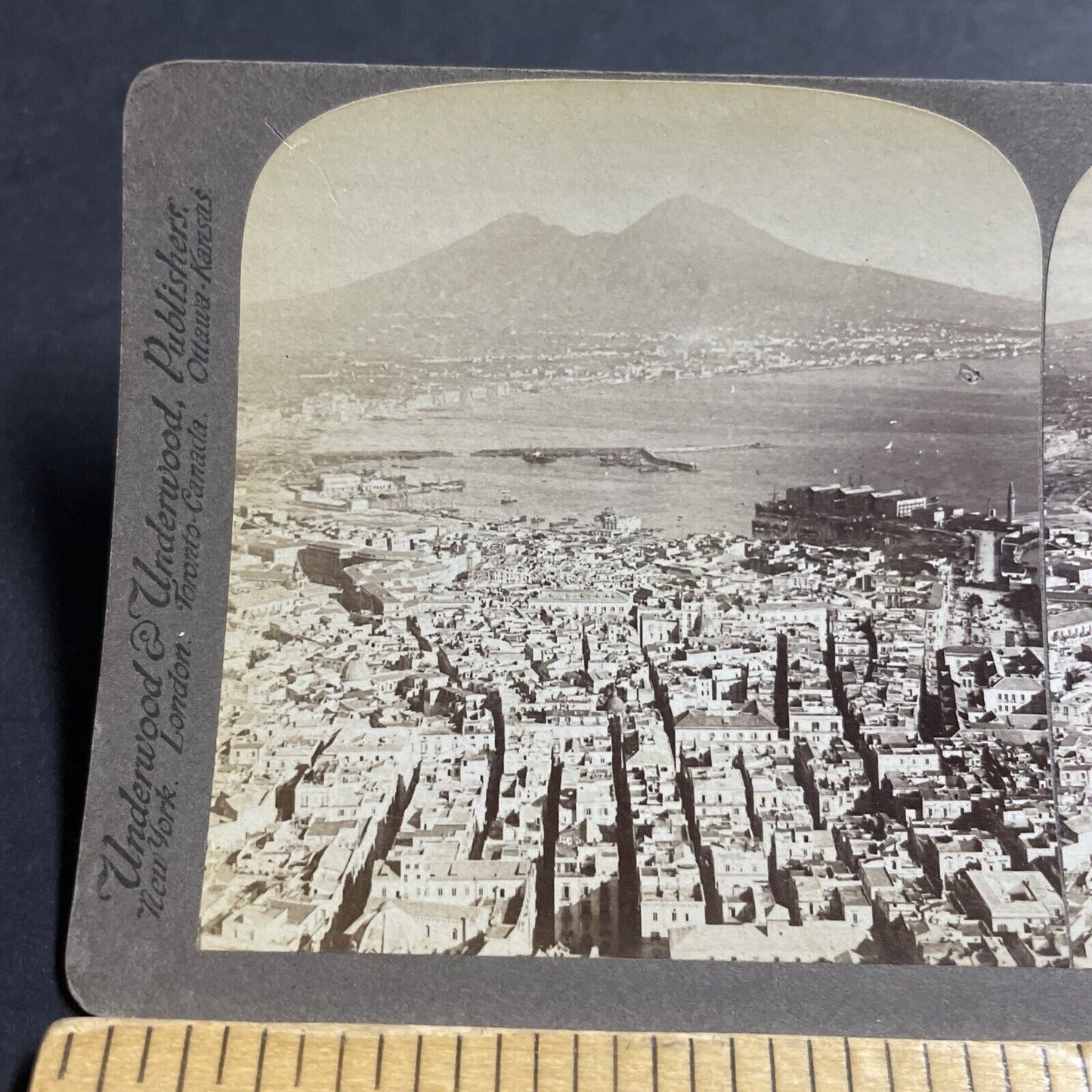 Antique 1897 Naples & Mount Vesuvius Volcano Italy Stereoview Photo Card P5161