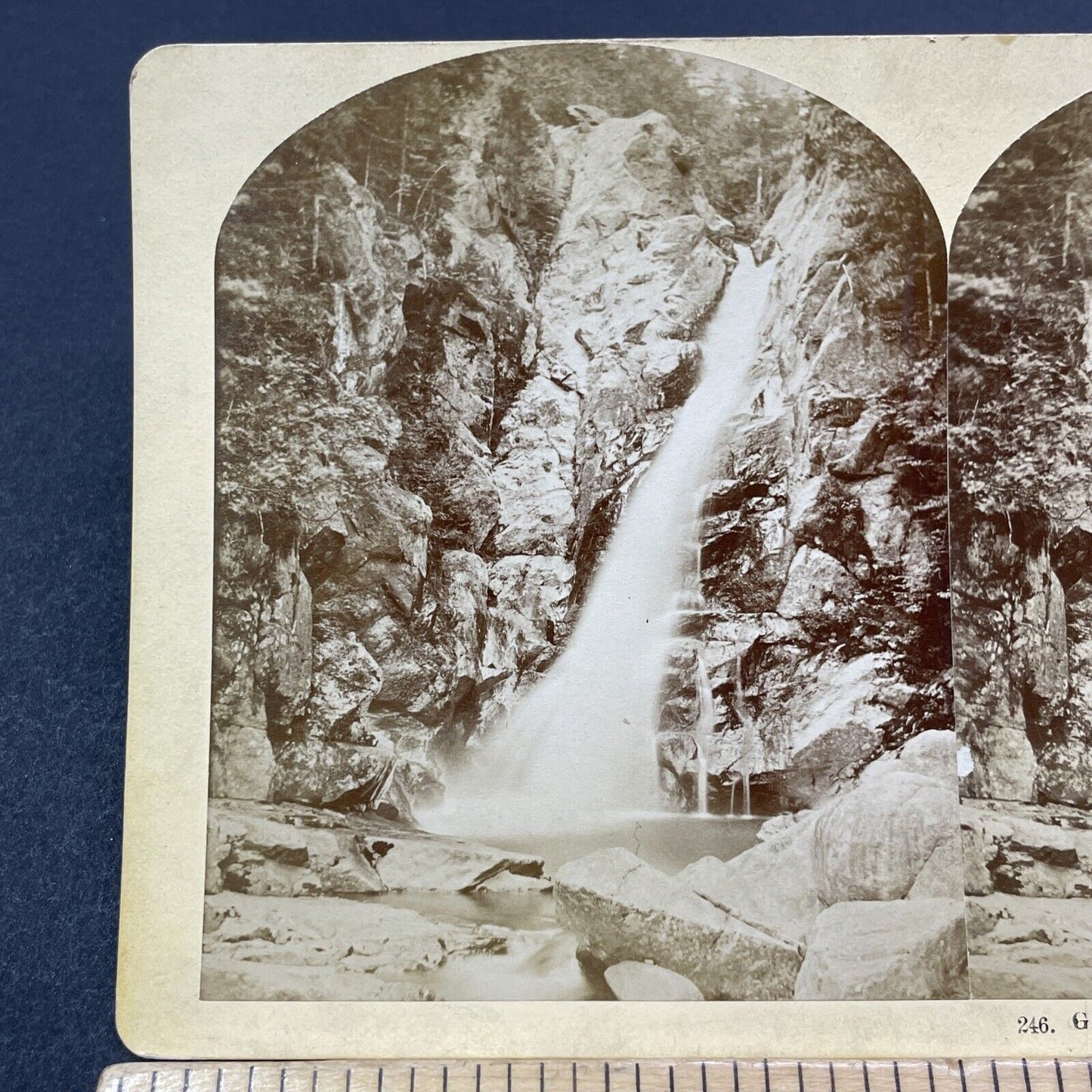 Antique 1870s Glen Ellis Falls Gorham NH Stereoview Photo Card V1991