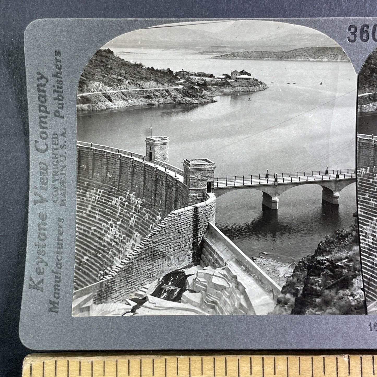 Theodore Roosevelt Dam near Phoenix Arizona Stereoview Antique c1910s Y1189