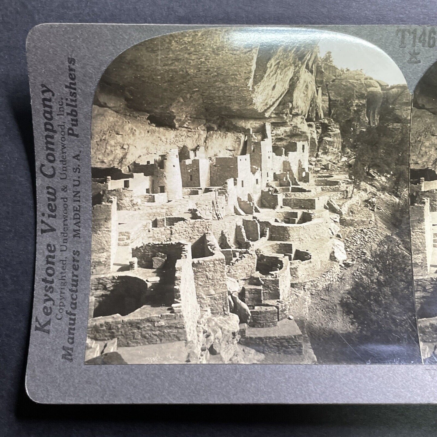 Antique 1918 Mesa Verde Cliff Dwellings Colorado Stereoview Photo Card P1436