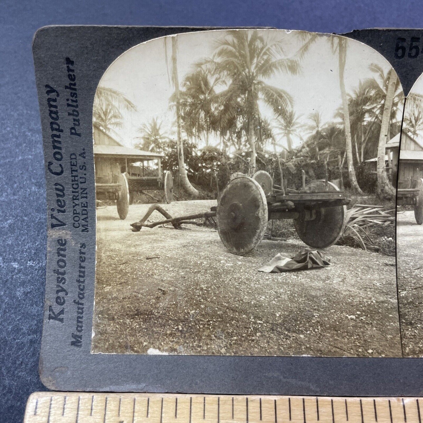 Antique 1910s US Military Base Guam Island Stereoview Photo Card V3325