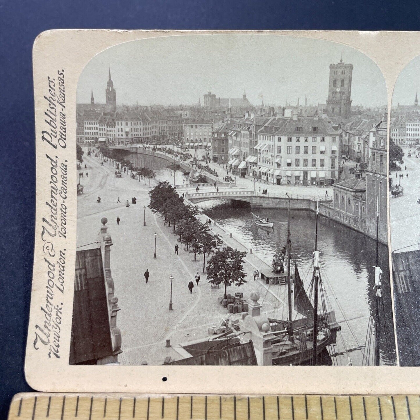 Antique 1897 Copenhagen Denmark City Center Stereoview Photo Card P3842