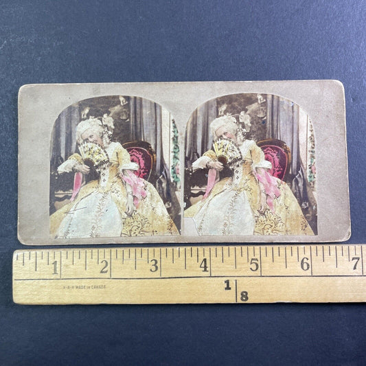 Wealthy Woman Flirts At A Ballroom Party Stereoview Antique c1860 X3680