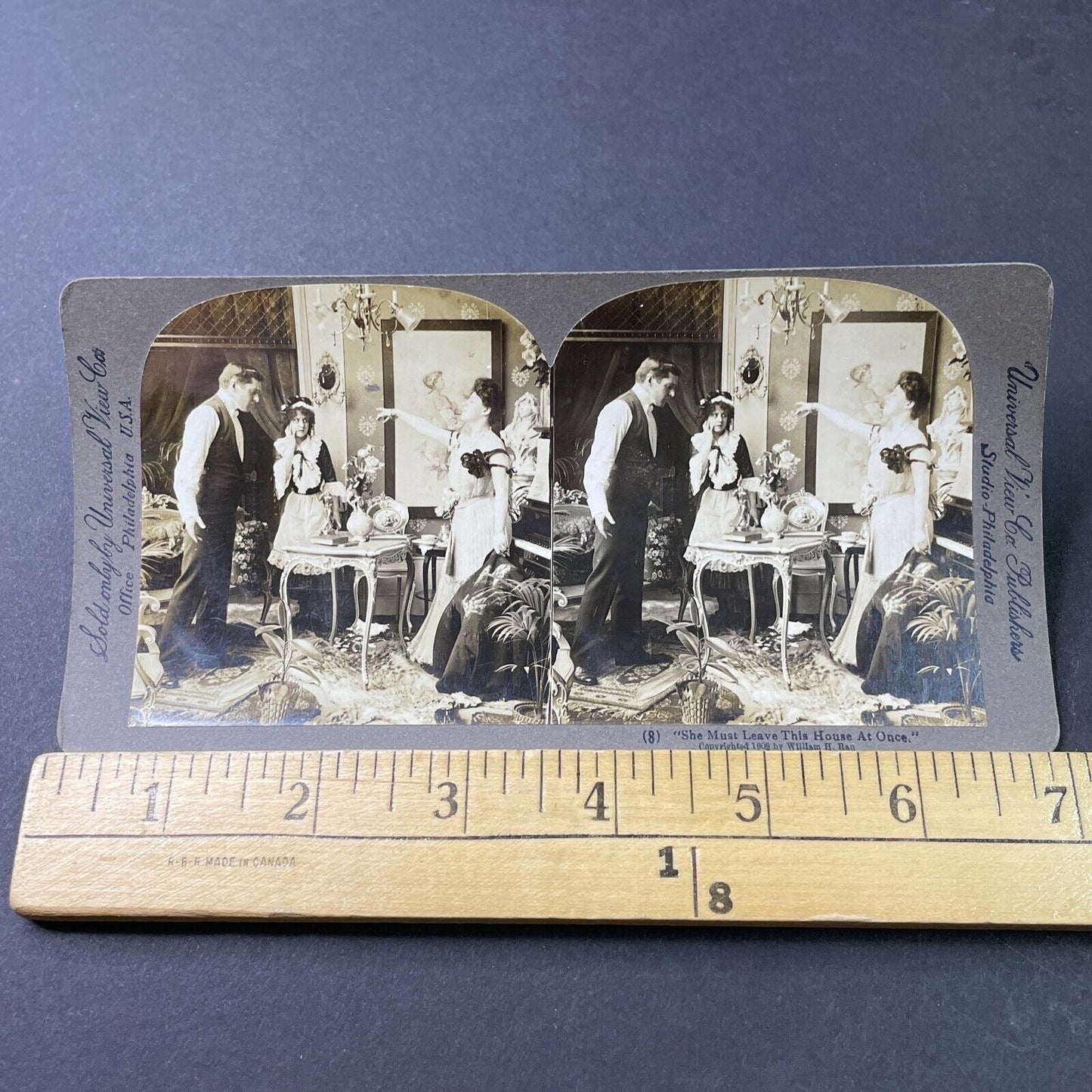 Antique 1902 Woman Scolds Mistress Maid Servant Stereoview Photo Card P3014