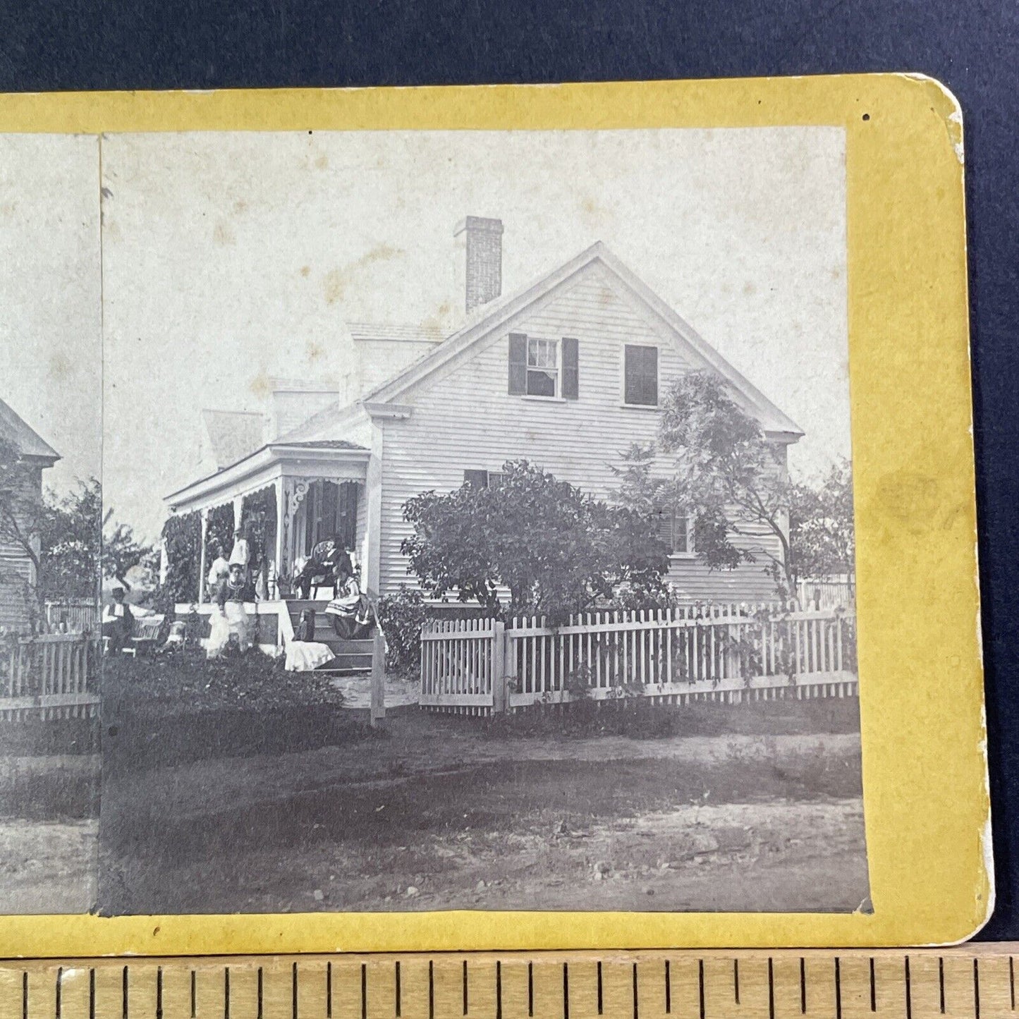 Wealthy Family House Stereoview Wolfeboro NH ET Brigham Antique c1870 X1210