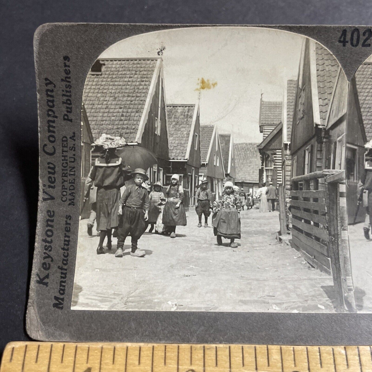 Antique 1910s Marken Holland Netherlands People Stereoview Photo Card P5072