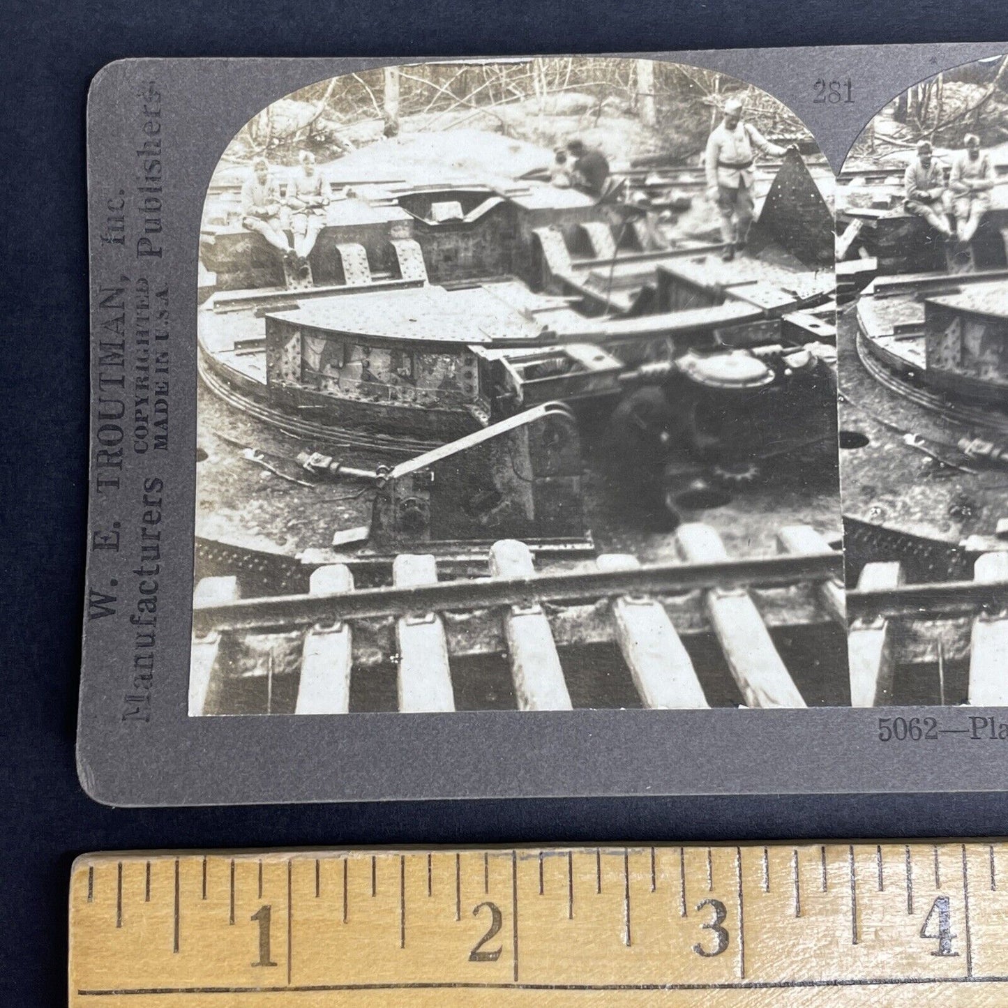 Antique 1914 Big Bertha WW1 Germany Siege Howitzer Stereoview Photo Card P946