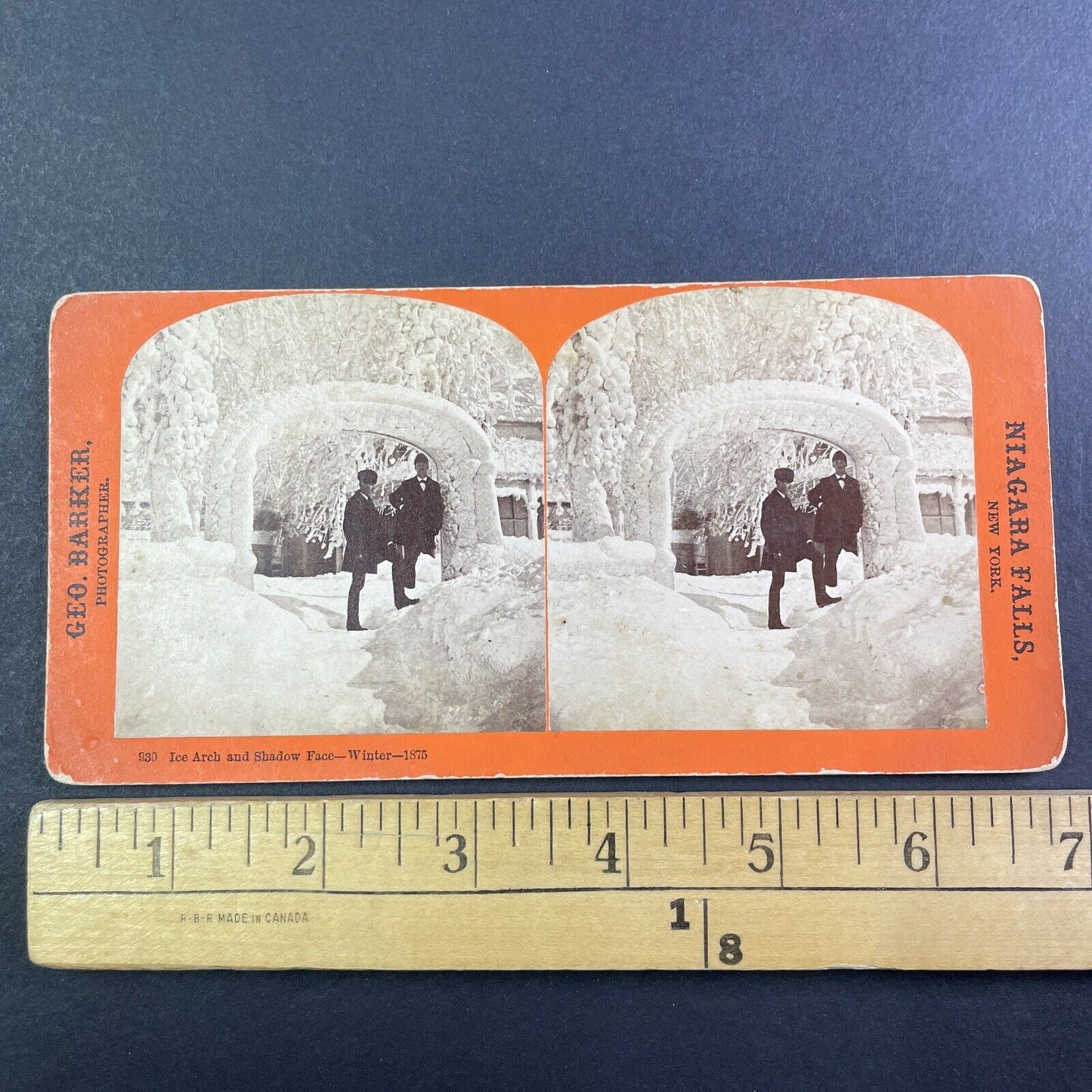 George Barker Self-Portrait Niagara Falls New York Stereoview c1875 Y1735