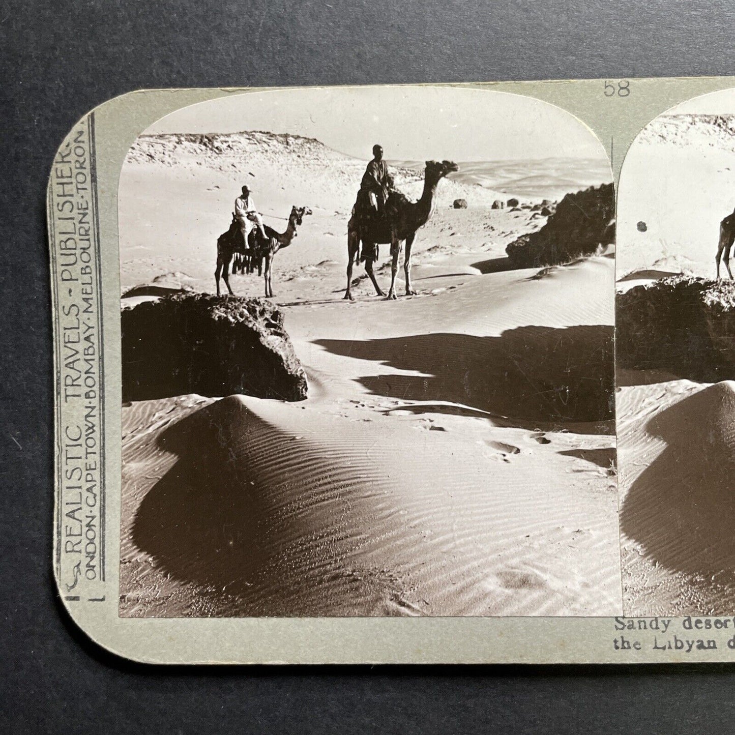 Antique 1890s Bedouin Travellers On Camel Libya Stereoview Photo Card P1300