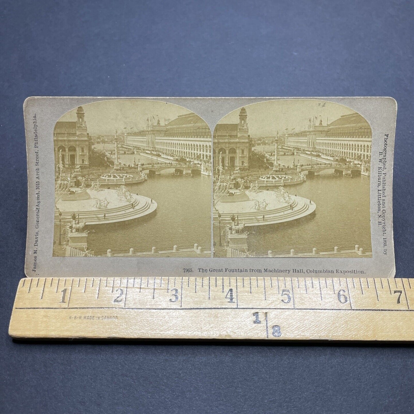 Antique 1893 The Chicago River Illinois Stereoview Photo Card P1893