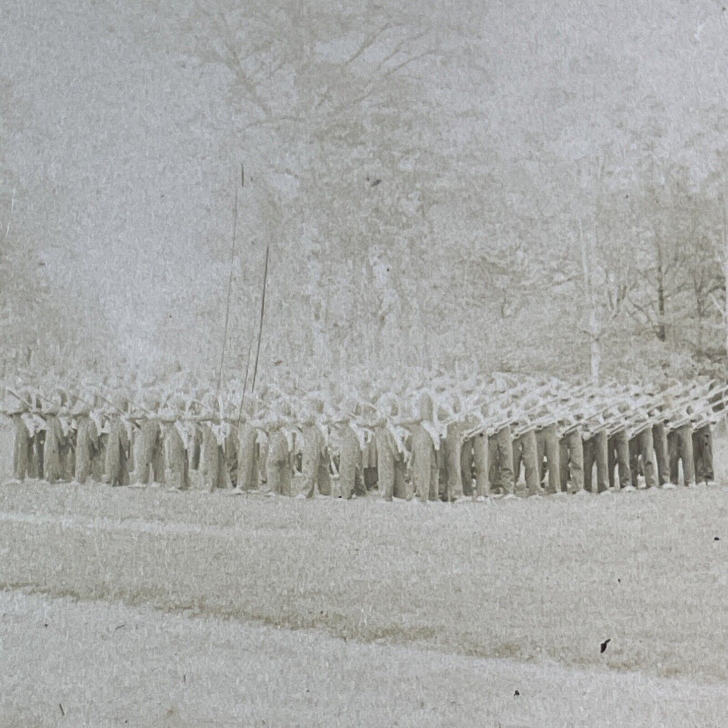 Civil War Union Army Infantry Square Formation Stereoview Antique c1865 X3564