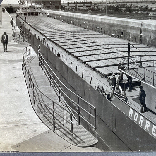 Antique 1920s Worrel Clarkson Ship Laker Vessel Stereoview Photo Card P3738