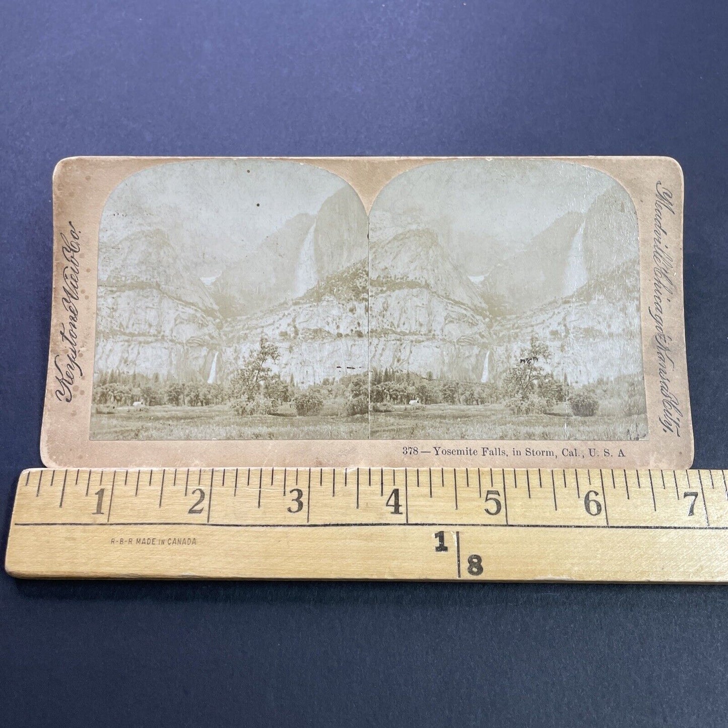 Antique 1880s Yosemite Falls California During Storm Stereoview Photo Card P3552