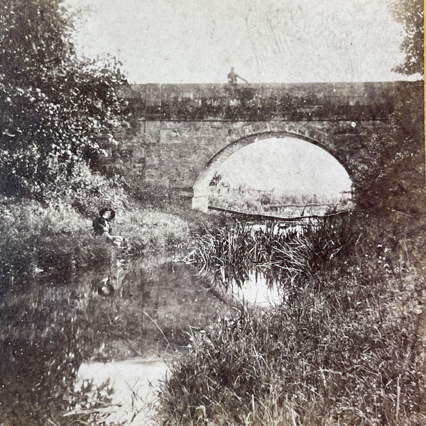 Kenilworth Castle Tilt Yard Bridge England UK Stereoview Antique c1860s Y1430