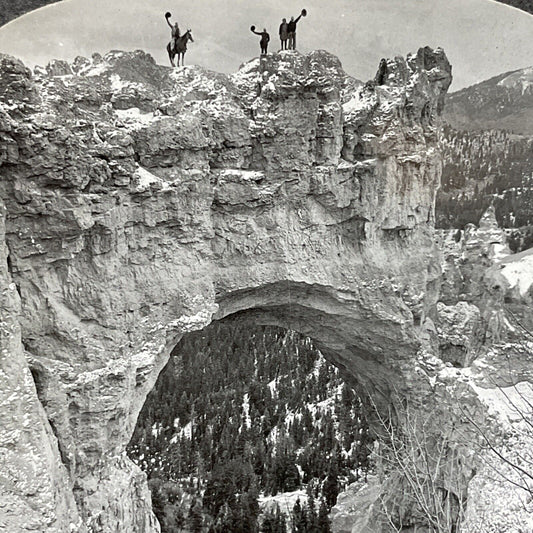 Antique 1910s Willis Creek Canyon Bridge Utah Stereoview Photo Card V2178