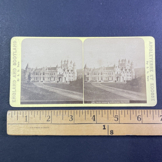 Balmoral Castle Aberdeenshire Scotland Stereoview Antique c1870s Y2204