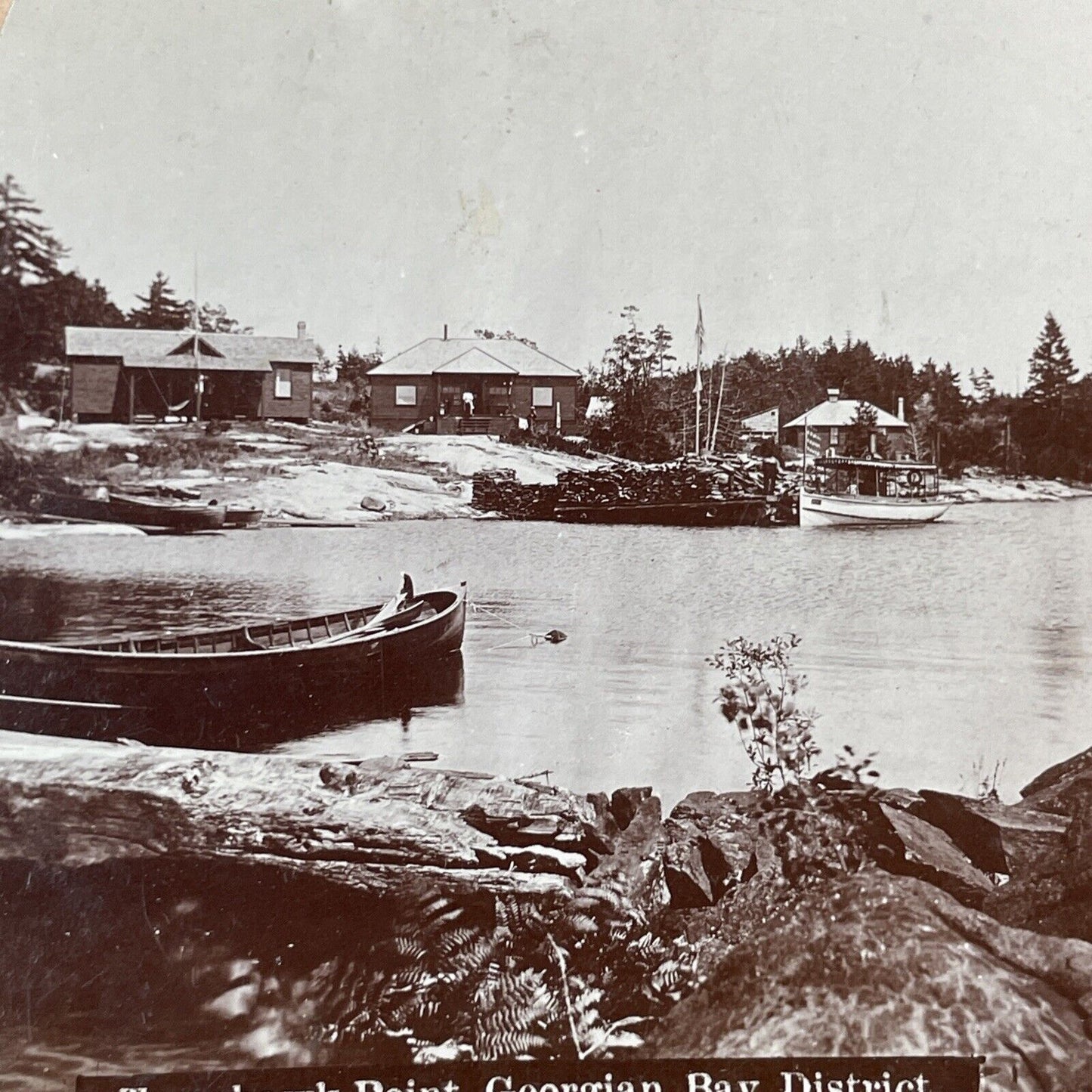 Honey Harbour Beausoleil Muskoka Ontario Canada Stereoview Antique c1899 Y484