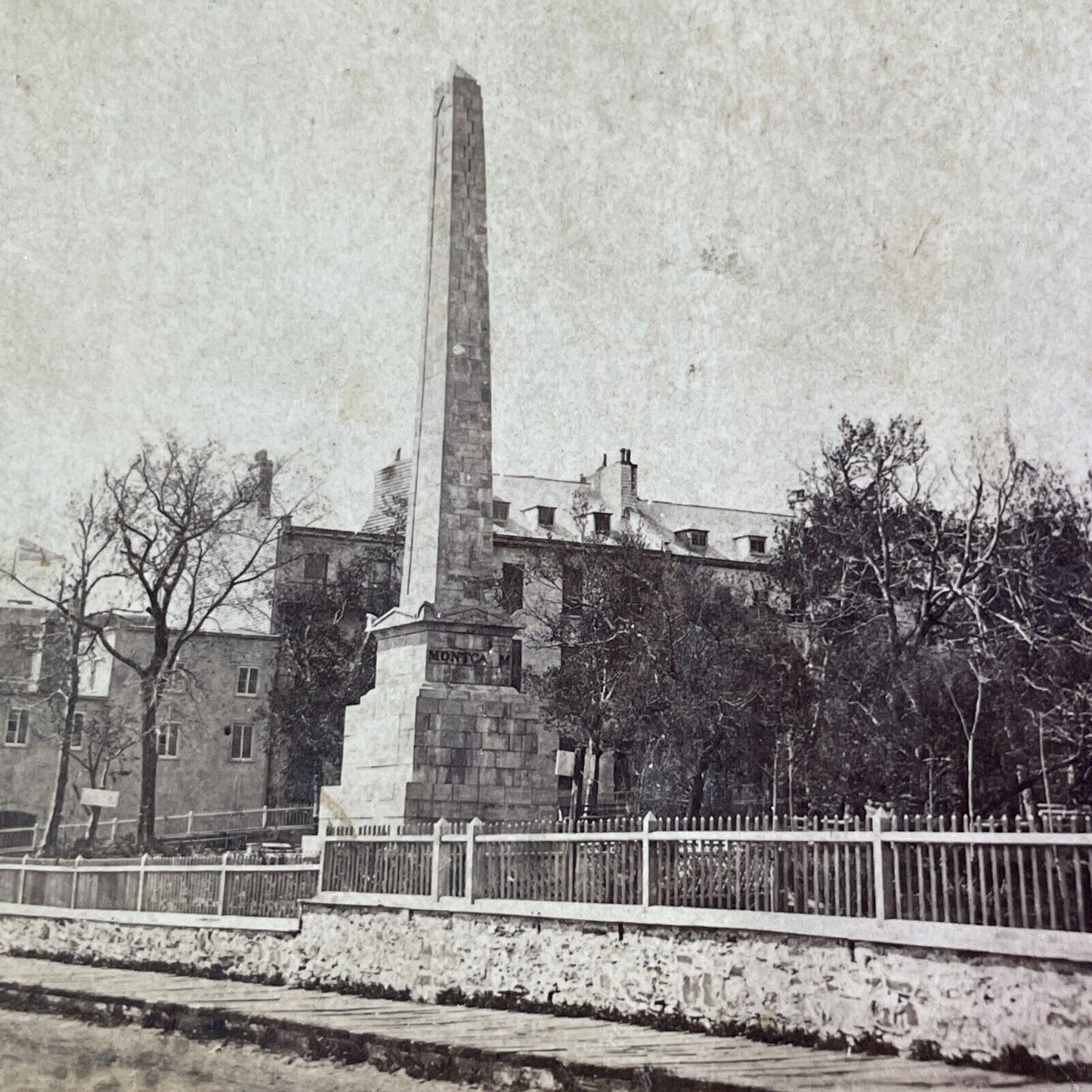 Wolfe-Montcalm Monument Quebec City Canada Stereoview L.P. Vallee c1870 Y2496