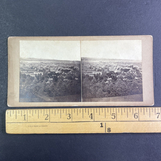 Hamilton Ontario From Escarpment Line Stereoview City View Antique c1860s X4181