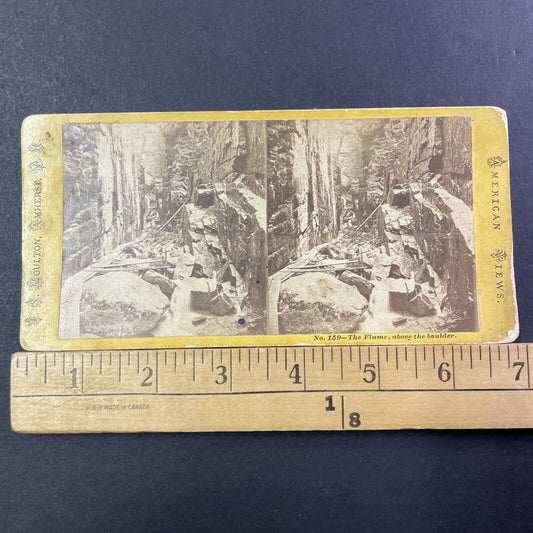 Franconia Notch NH Stereoview JS Moulton Photo Card Antique 1870 X852