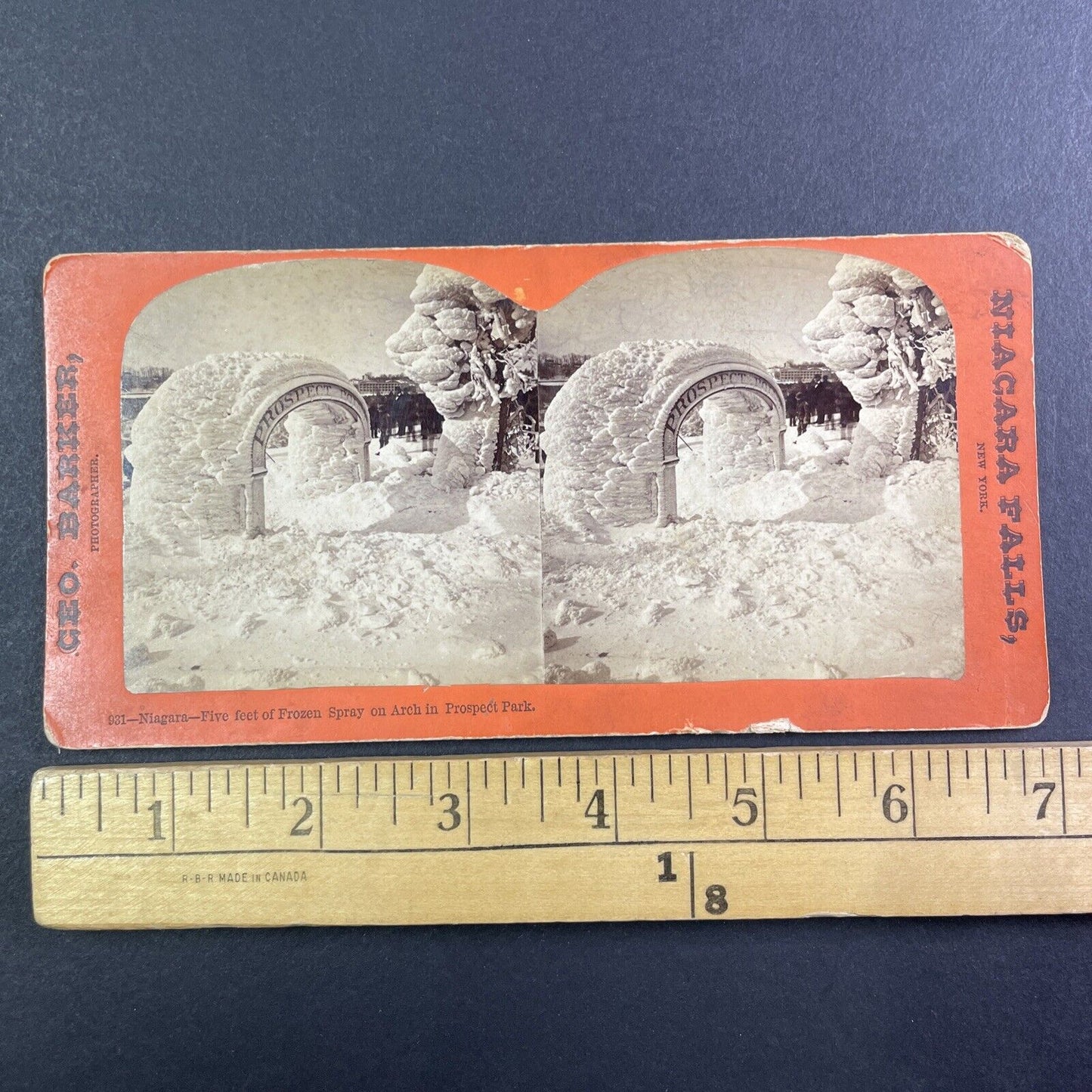 Prospect Park Arch Niagara Falls New York Stereoview George Barker c1875 Y1736