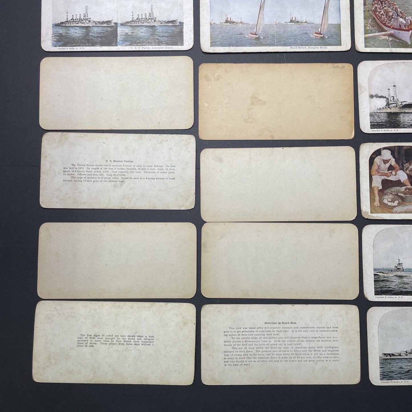 Lot Of 35 Battleships Navy Sailors Military Stereoview Photo Cards Antique c1925