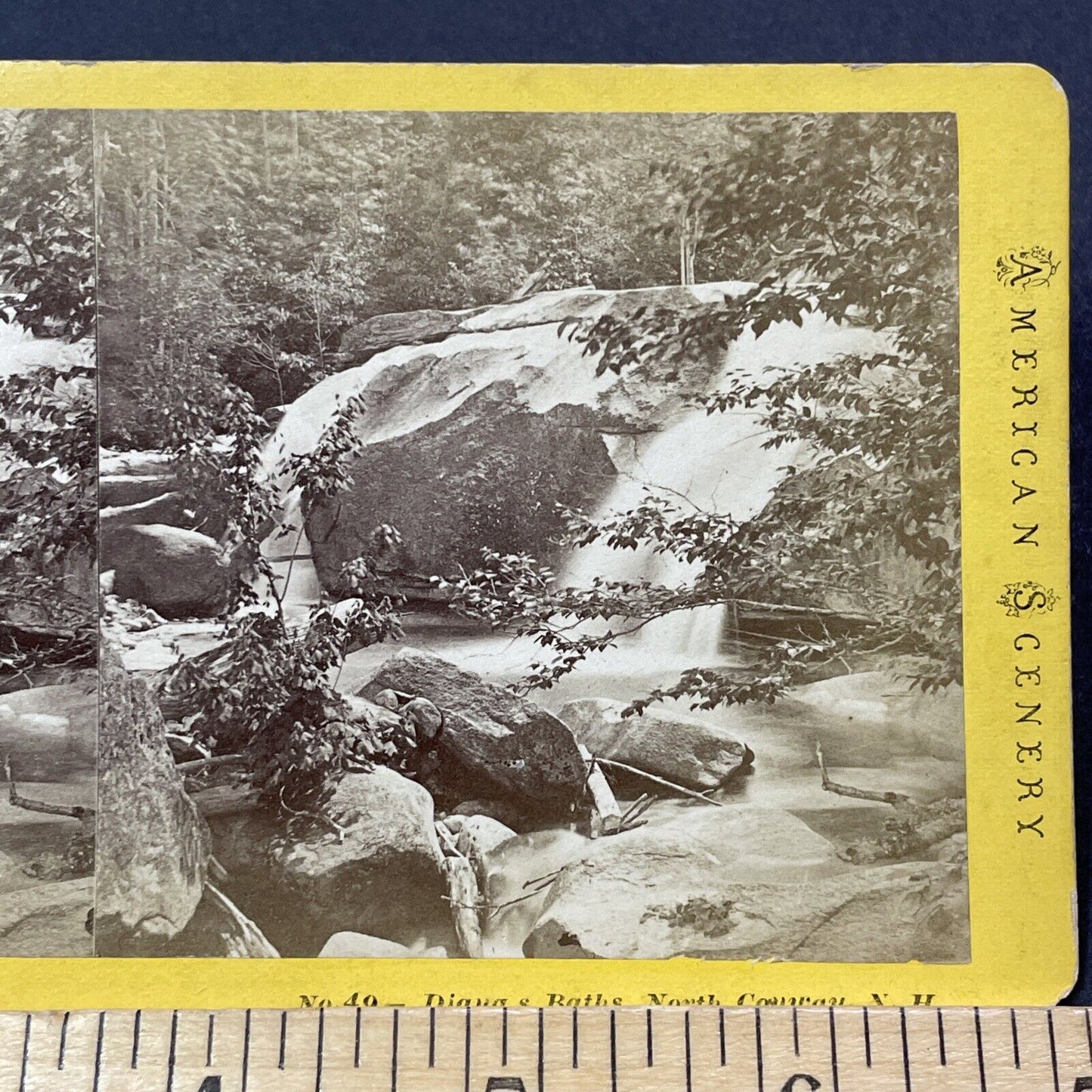 Antique 1870s Diana's Baths North Conway NH Stereoview Photo Card V2140