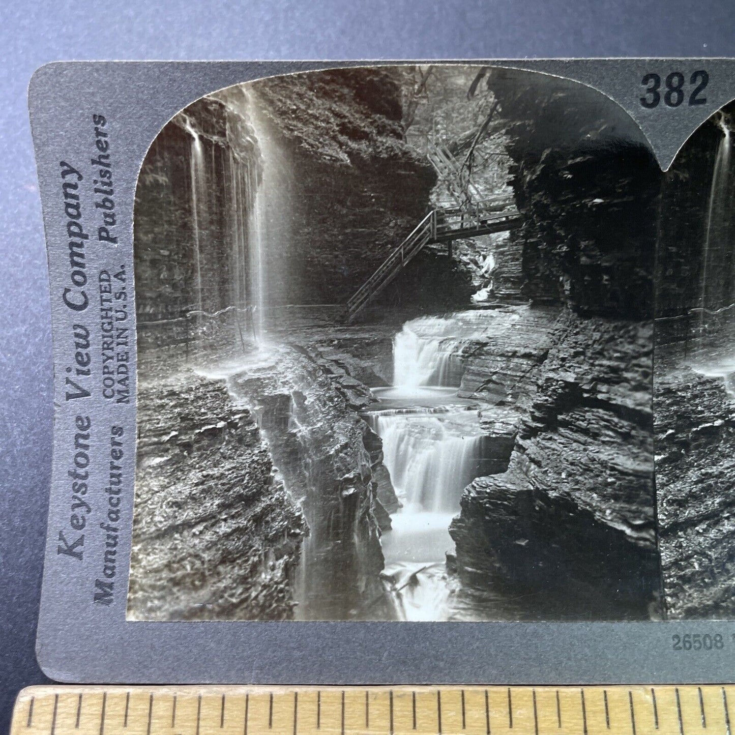Antique 1910s Caverns At Watkins Glen New York Stereoview Photo Card P3282