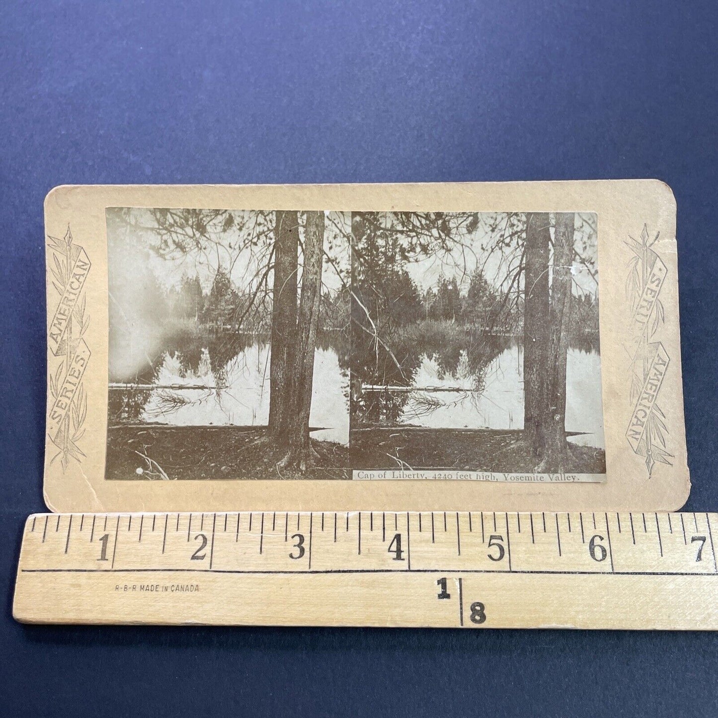 Antique 1880s Yosemite Park Calfornia Mirror Lake Stereoview Photo Card P3522