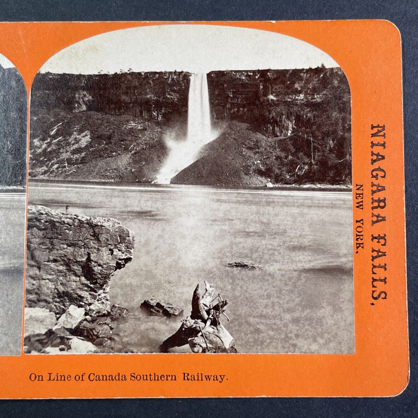 Bridal Veil Falls Before Niagara Power Plant Stereoview Geo. Barker c1870s Y2490
