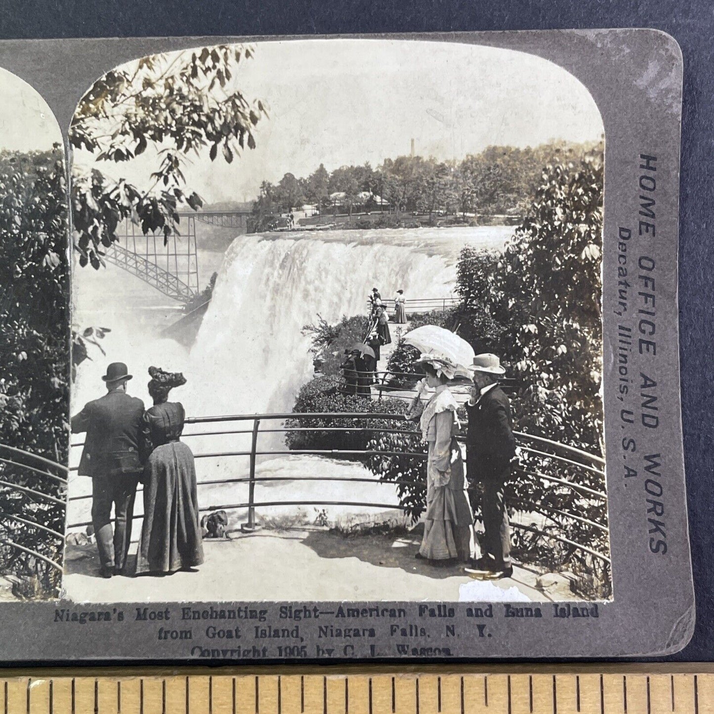 Wealthy Couples in Niagara Falls New York Stereoview C.L. Wasson c1905 Y3006