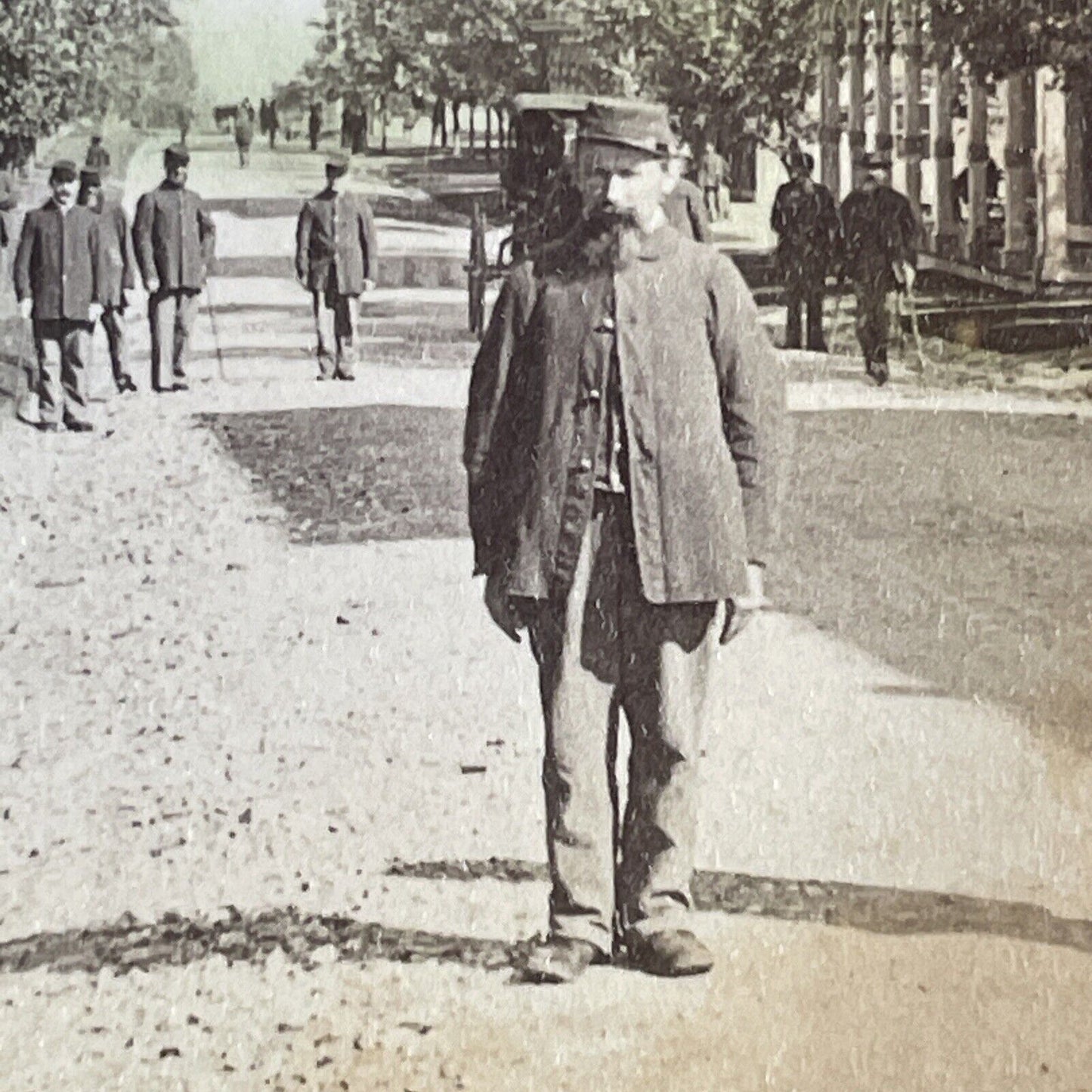 Union Civil War Veterans in Uniform Stereoview Dayton Ohio c1884 X3850