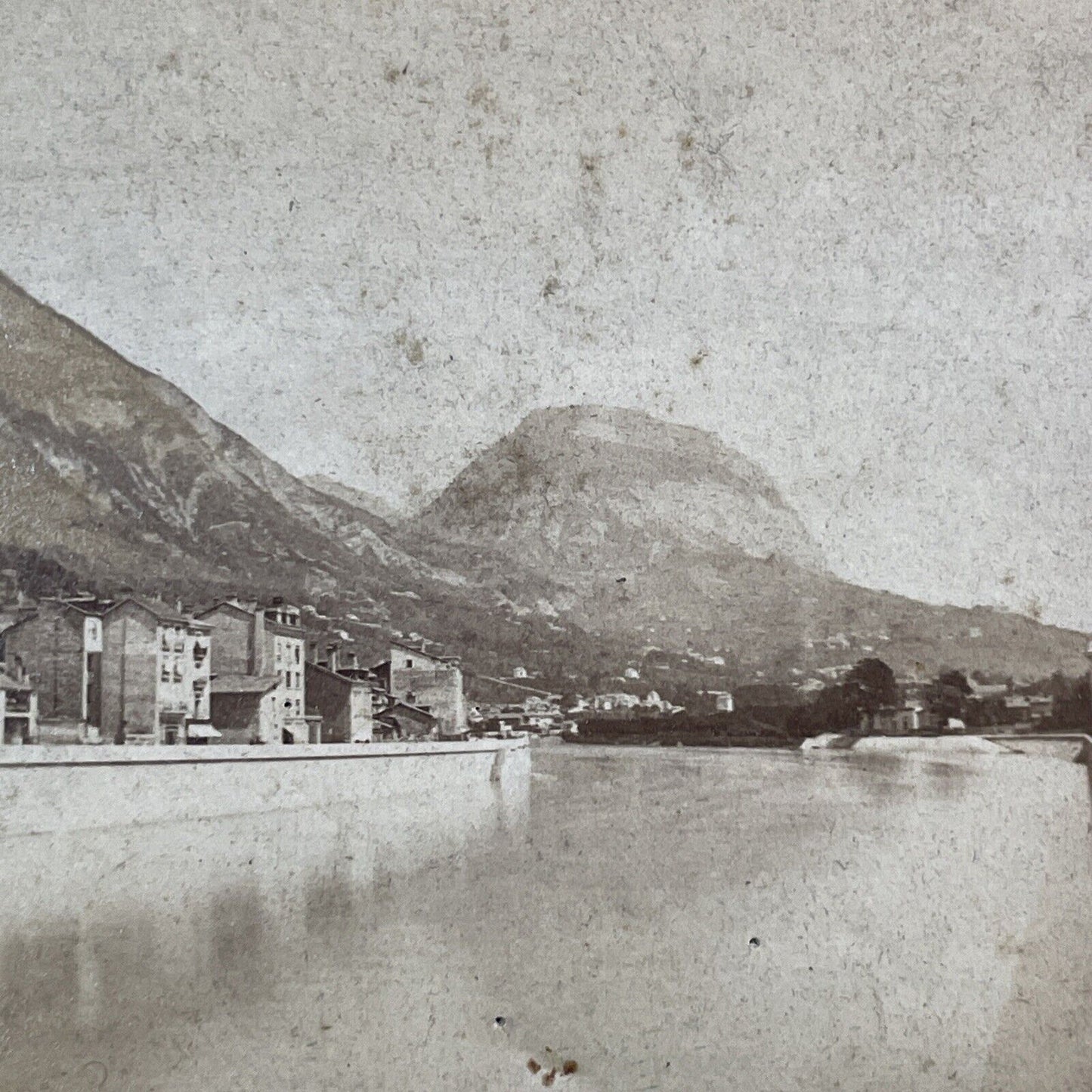 Grenoble France City View Stereoview French Tissue Antique c1860s XT2111