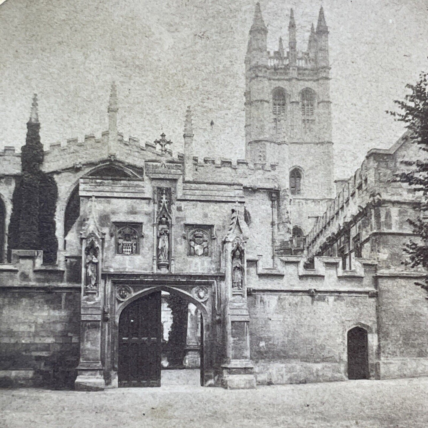 Magdalen College Oxford England UK Stereoview London Antique c1860 X3803