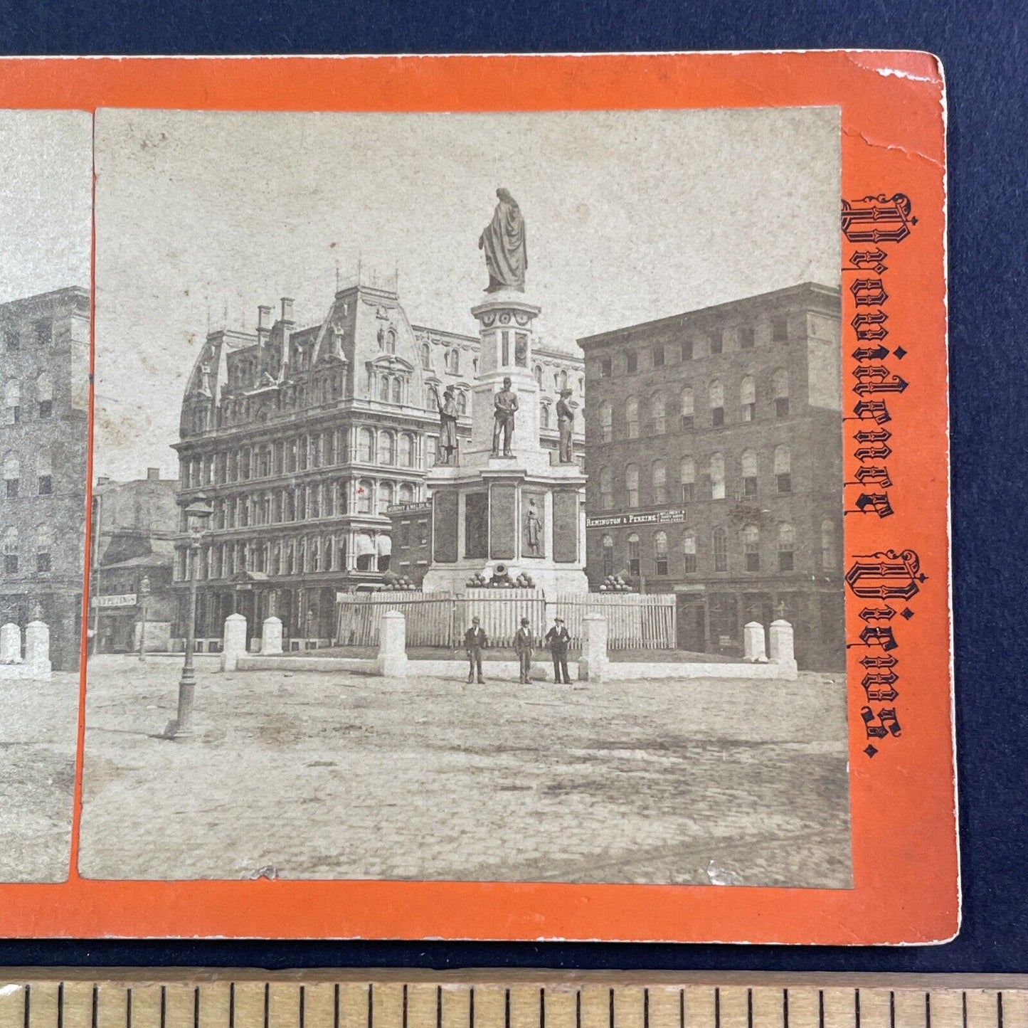 Civil War Monument Stereoview Providence Rhode Island J.H. Palmer c1871 Y116