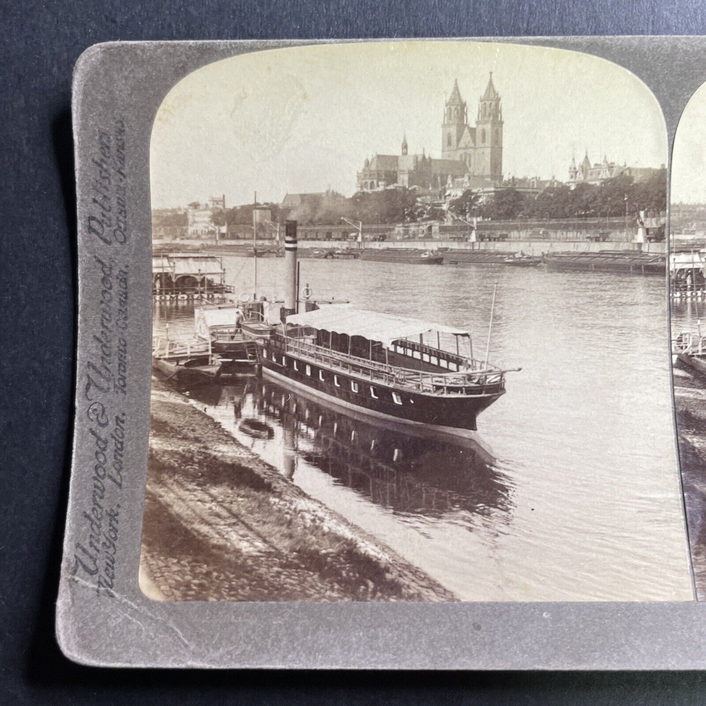 Antique 1903 Magdeburg On The Rhine Stereoview Photo Card P1584
