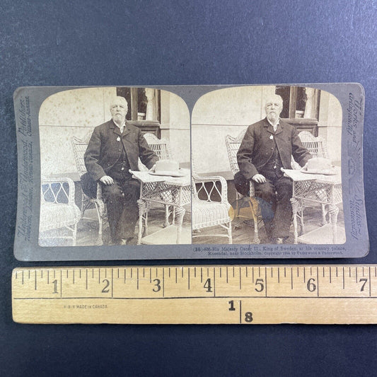 Oscar II King of Sweden Stereoview Rosendal Stockholm Antique c1904 Y437