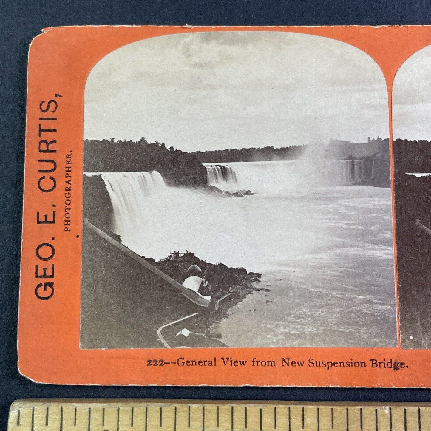 Niagara Falls Staircase to Ferry Stereoview George Curtis Antique c1870s Y2424