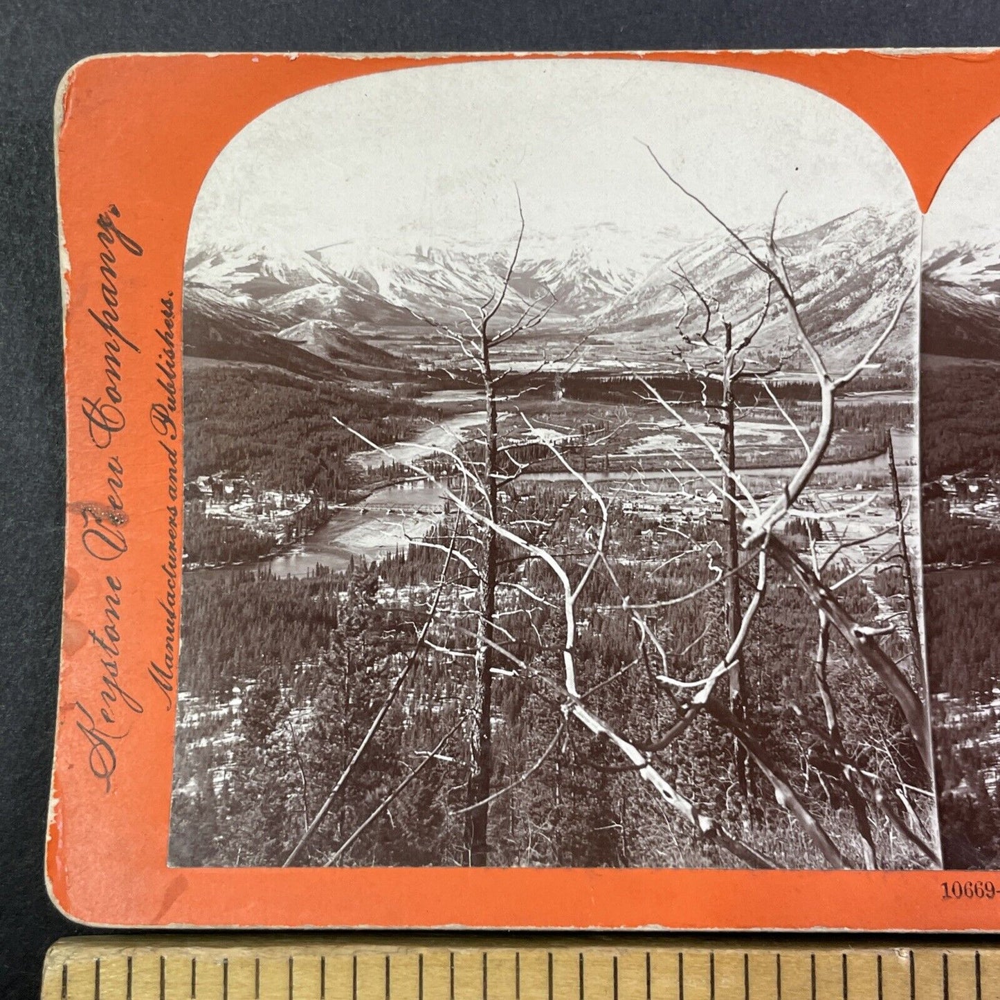 Bow River Valley Banff Alberta Canada Stereoview B.L. Singley c1903 Y856