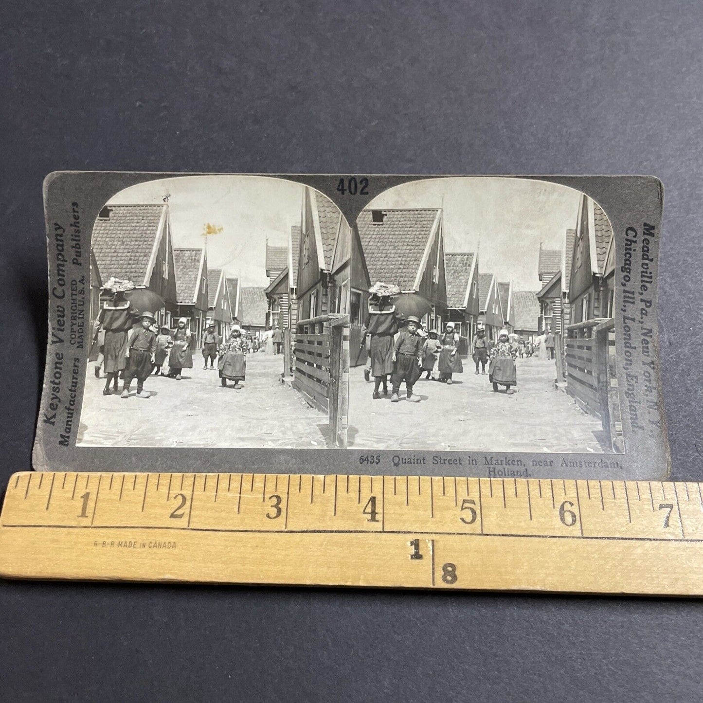 Antique 1910s Marken Holland Netherlands People Stereoview Photo Card P5072