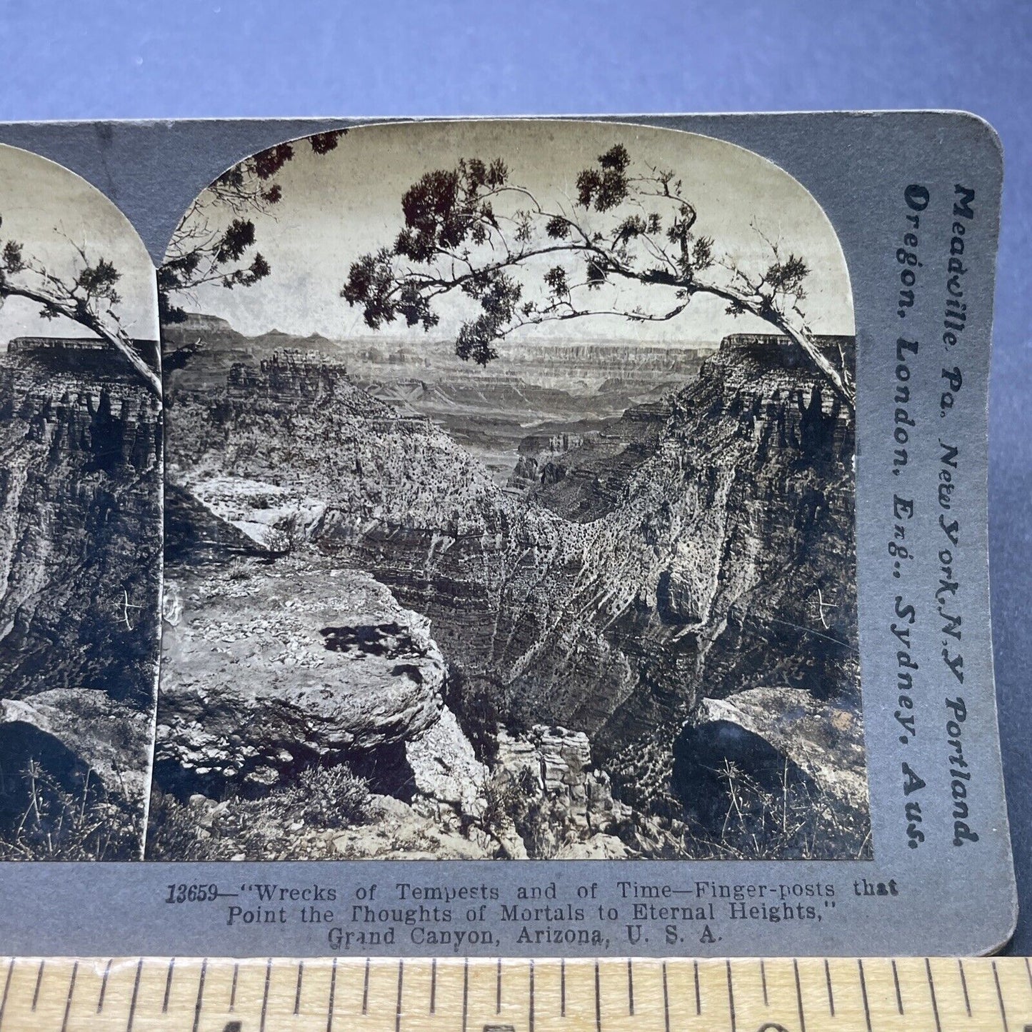 Antique 1905 Grand Canyon Views Arizona USA Stereoview Photo Card P2368