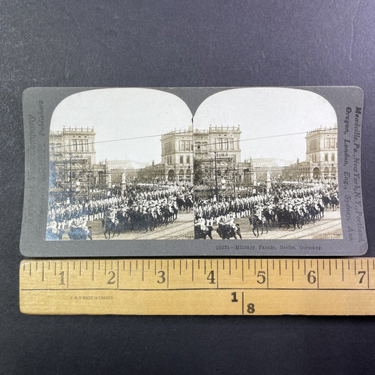 German Military Parade Berlin Germany Stereoview Antique c1916 Y510