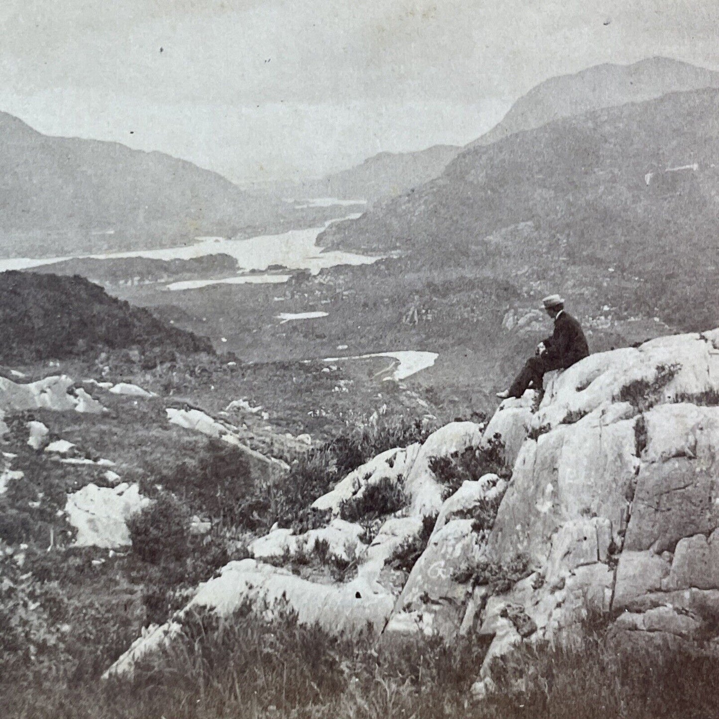 Killarney Lakes Ireland Stereoview James Robinson Optician Antique c1870 X3788